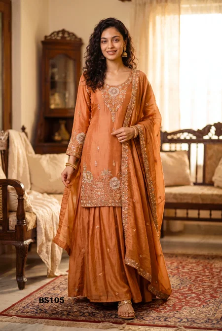 Luxuria Vol 1 By Beriston Tissue Silk Embroidery Sharara Suit
